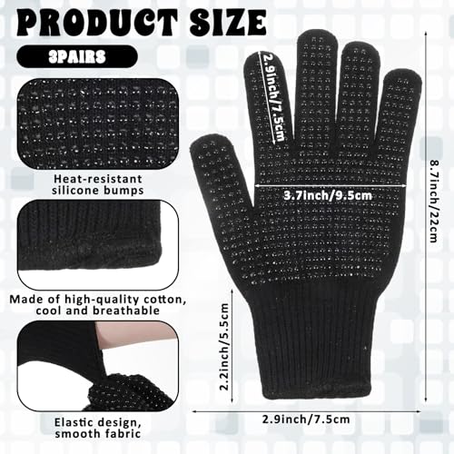 Heat Resistant Gloves for Hair Styling – 3 Pairs