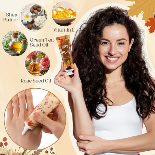 Leelosp 24 Sets Pumpkin Hand Cream Lotion Kit Thanksgiving Favors