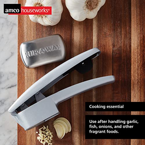 Amco Rub Away Bar, Stainless Steel Odor Absorber (3.1" x .7") - Dishwasher Safe Kitchen & Outdoor Essential for Garlic, Onion, Fishing, Hiking Odors - Natural Odor Remover (Mini Size)