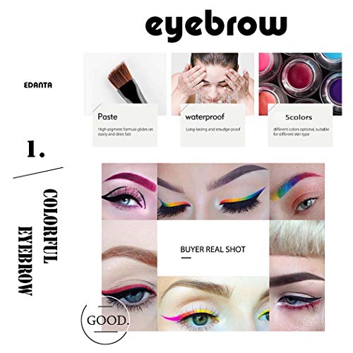 Kilshye Eyebrow Cream Waterproof Eye Brow Matte Eyebrows Pomade Gel Long Lasting Eyeliner Sweatproof Eye Makeup Gift Party for Women and Girls Pack of 1 (White 5)