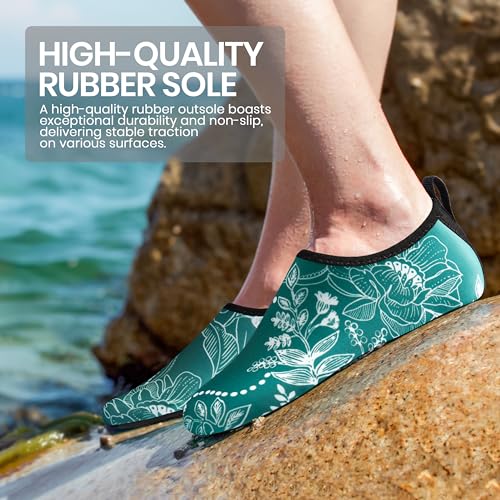 SEEKWAY Water Shoes Women Men Adult Quick-Dry Aqua Socks Barefoot Non Slip for Beach Swim River Pool Lake surf Black SK002(U)