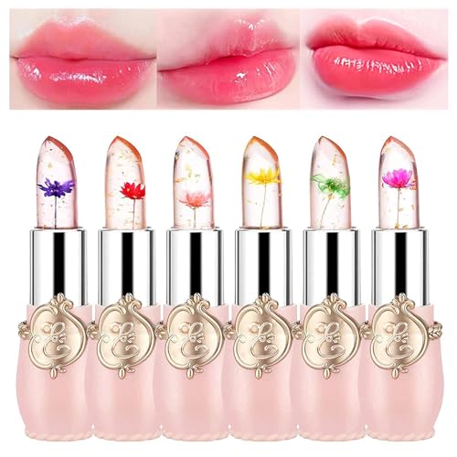 Crystal Flower Jelly Lipstick Set - 6 Pcs Temperature Change