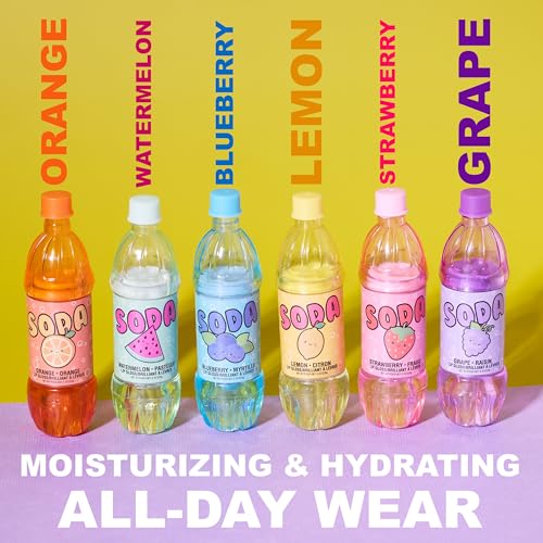 6pc Soda Pop Lip Gloss Set - Fruit Flavored, Hydrating