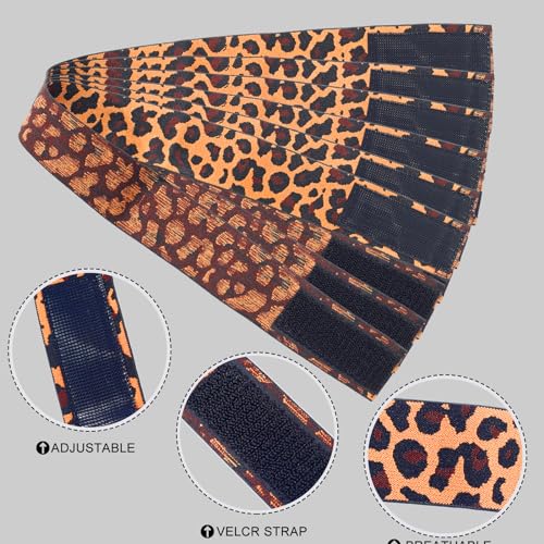 Arabella Orange Leopard Print Pattern 4PCS Lace Melting Band Elastic Bands for Wig Edges Adjustable Edge Wrap to Lay Edges Lace Melting Band for Baby Hair Wig Melt Bands Lace Band Wig Accessories