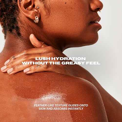 OUI the People FEATHERWEIGHT Hydrating Body Gloss, Cedarwood Scent, Skin Barrier Boosting Body Glow Oil for Deep Hydration, Softens, Firms, and Enhances Skin Health, Shimmer Body Oil, 3.3 oz
