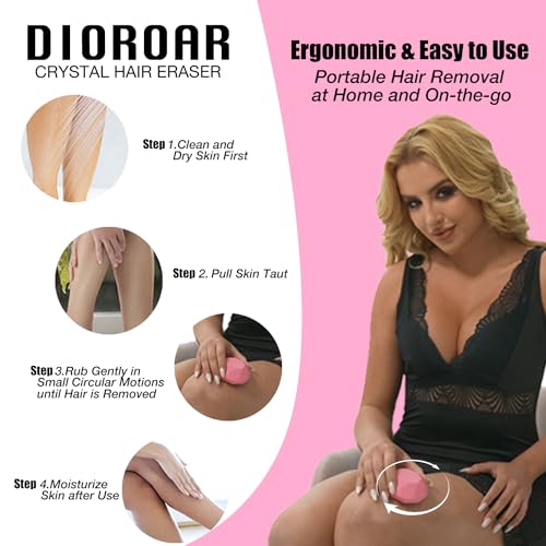 Crystal Hair Eraser for Women,Upgraded Painless Crystal Hair Remover Diamond,Effective Nano Glass Hair Removal Stone Exfoliation without Shaver,Natural Epilator for Silky Skin(Olive Green)