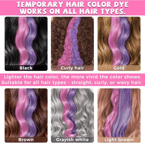 12-Color Washable Hair Chalk for Kids