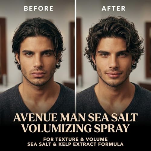 Avenue Man Sea Salt Spray for Men - Volumizing, Lightweight, Paraben & Sulfate-Free, 6.76 oz