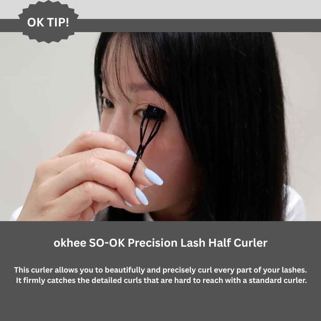 Soo Ador okhee SO-OK Precision Lash Half Curler – Inner & Outer Corner Eyelash Curler for Detailed, No-Pinch Curling