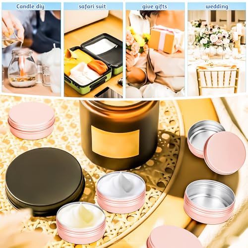 12-Pack 1oz Aluminum Tin Jars with Screw Lids for Cosmetics