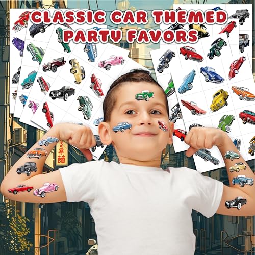 Vintage Classic Car Temporary Tattoos - 96 Pack Party Favors