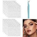 Face Gems Fake Piercings, 1650 Pcs Fake Eyebrow Piercing Y2k Accessories Nose Stud Eyebrow Stud, Non-Piercing Nose Stud with 1 Clip, Face Sticker Ring Cool Punk Y2K Makeup for Women Men, Silver