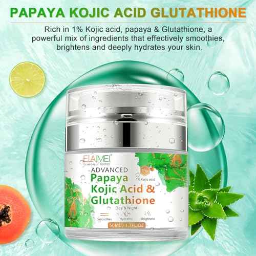 Papaya Cream, Anti-aging Hydrating Natural Formula with Glutathione for Nourishing Dry Skin, Day & Night Face Moisturizer 50ML