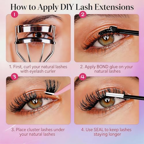 DIY Lash Extension Kit - 280PCS 80D Cluster Lashes 9-15mm