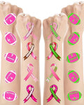 Luminous Pink Glow Temporary Tattoos - 20 Sheets Breast Cancer Awareness