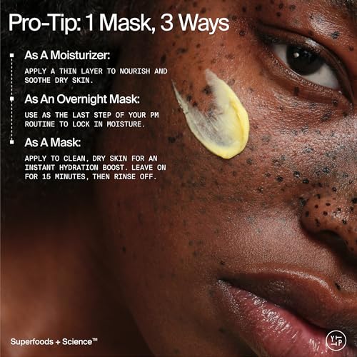 Youth To The People Superberry Dream Mask - Hyaluronic Acid + Vitamin C Face Moisturizer + Overnight Facial Mask, Hydrates + Plumps + Brightens Skin, Evens Skin Tone, For Dry + Dull Skin, Non-Greasy