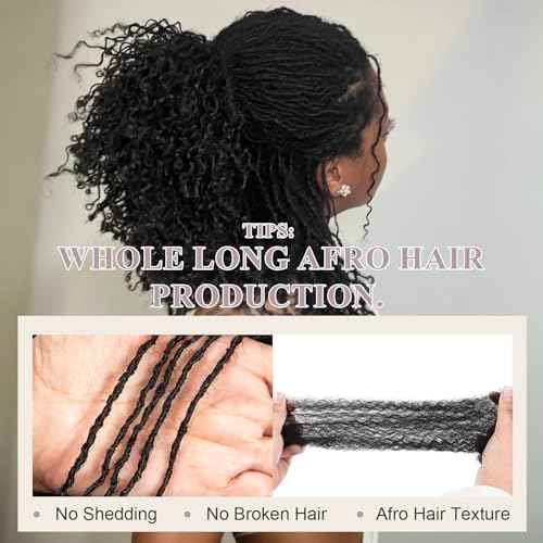 Originea Micro Locs Extesnions Human Hair 0.2cm Thickness Sisterlocks Curly Tips, Full Handmade Interlocking Permanent Soft Dreadlock Extensions Natural Looking Locs (1B# 0.2cm, 6 Inch 70 Strands)