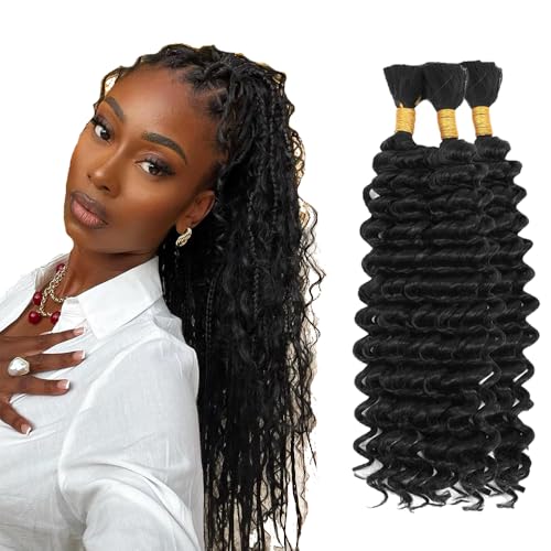 B-Black #1B 22 22 22 Inch Deep Wave Human Hair Bundles 3x50g Brazilian Virgin