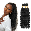 B-Black #1B 22 22 22 Inch Deep Wave Human Hair Bundles 3x50g Brazilian Virgin
