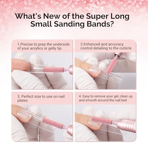 MelodySusie 50 Pcs 3.1MM Super Long Small Sanding Bands Set - 120 Grit