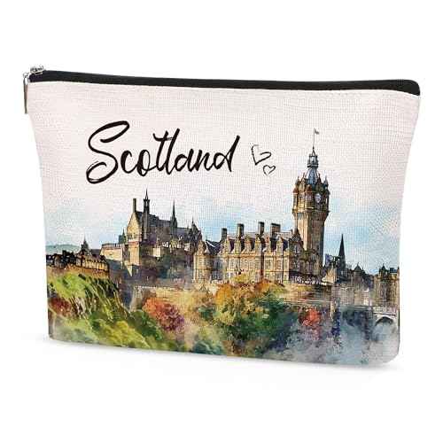 Scotland Makeup Bags Gifts for Women, Scotland Souvenirs Themed Gifts Cosmetic Bag, City Travel Essentials Gifts for Girls Besties Best Friend Bff Sister Daughter