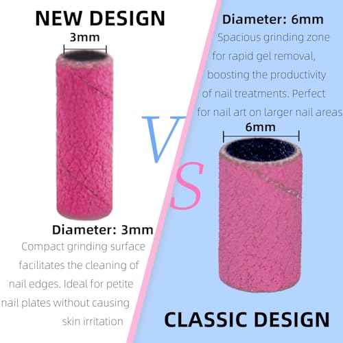 100 Pcs (240 Grit Pink) Small Sanding Bands Nail Drill Bit,Nail Drill Bits,Extreme Fine Grit Mini Sanding Band,Nail Bits,Upgrade 3.1mm Mandrel Bits,Professional Nail Drill Bit for Acrylic Nails
