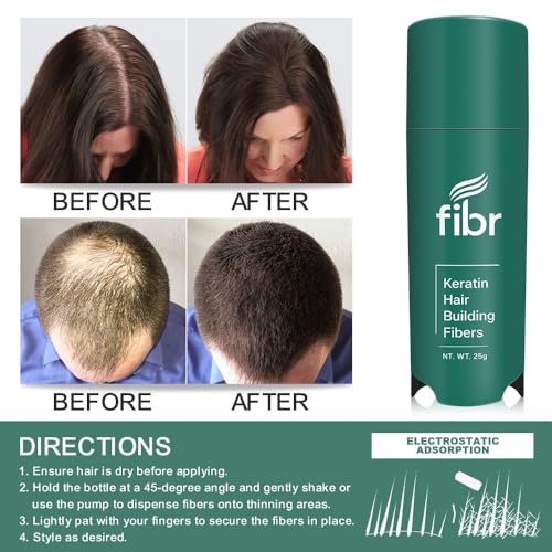 FIBR Hair Keratin Building Fibers for Thinning Hair - Dark Brown