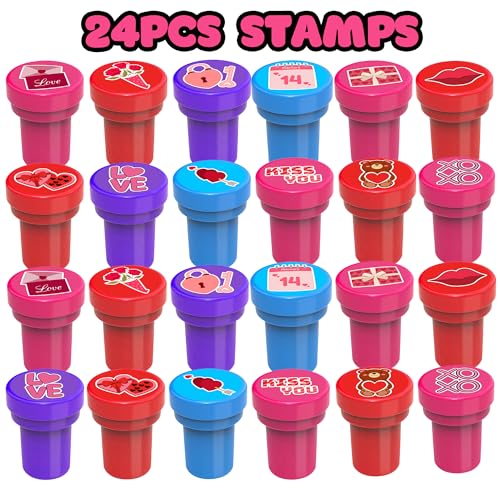 96-Piece Valentine Party Favors Set - Stamps & Tattoos