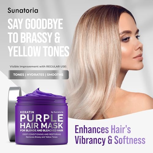 Purple Hair Mask for Blonde & Bleached Hair | 2-in-1 Keratin Toner