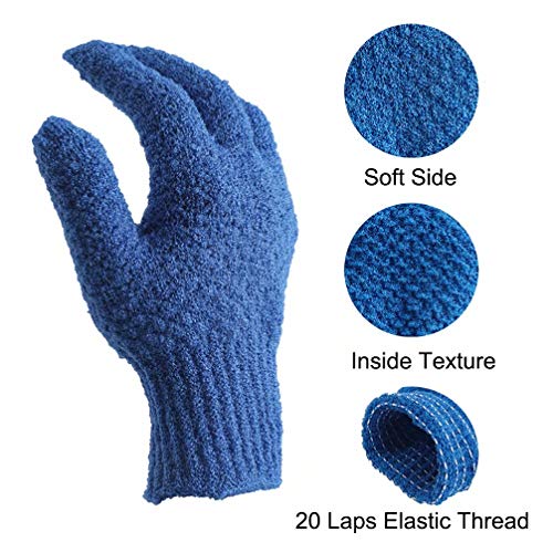 Exfoliating Bath Gloves for Shower & Spa – 2 Pairs
