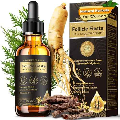 Women¡®s Hair Growth Serum Oil, 100% Natural Herbal Extracts, Root Revive Visibly Thickening Fuller Hair, Follicle Stimulator Scalp Serum for Hair Loss/Shedding,Thin, Dry & Damaged Treatment