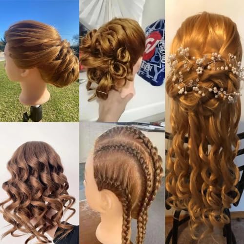 80% Real Human Hair Mannequin Head 26-28" with Clamp & Tools