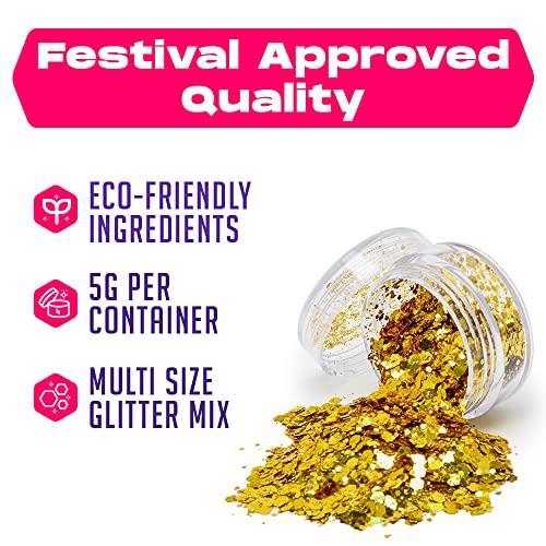 Gold Biodegradable Glitter | Eco-Friendly Face & Body Makeup