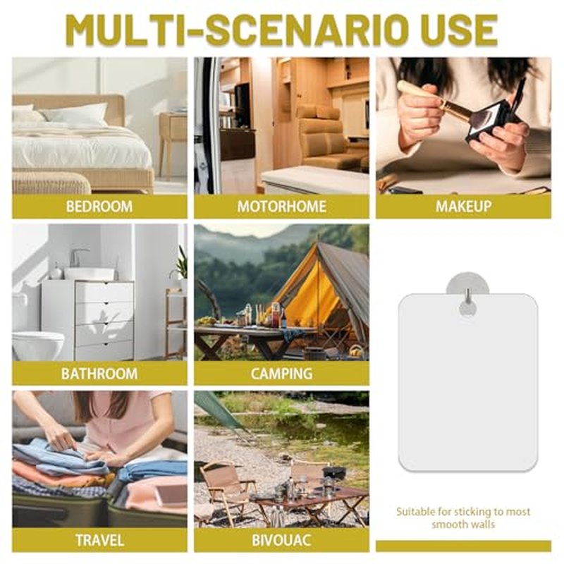 2 Pack Fogless Shower Mirror for Shaving, 6.7x5.1in