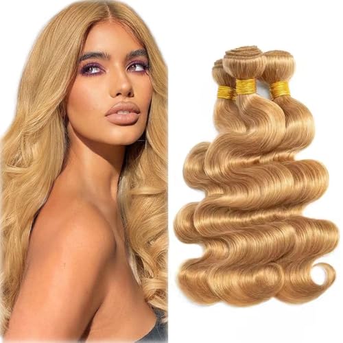 Honey Blonde 27 Body Wave Human Hair Bundles - 18-22 Inch