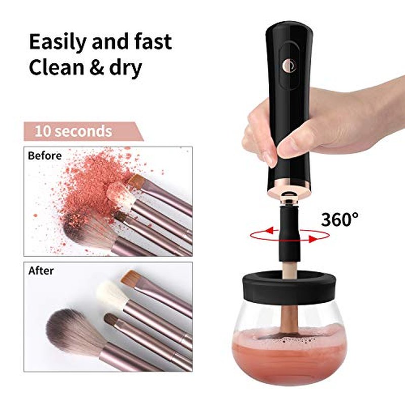 Electric Makeup Brush Cleaner & Dryer with 8 Rubber Collars