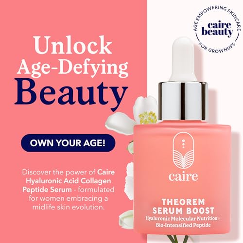 Caire ¡®Own Your Age¡¯ Hyaluronic Acid Peptide Deep Infusing Serum for Face, Eyes + Neck | Wrinkle Fighting, Collagen Generation for Women Over 40 | 30ml