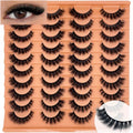 Fluffy Lashes Mink 3D Cat Eye Dramatic Thick Volume EyeLashes Wispy 16mm Full Lash Strips Faux Mink Eye Lashes C Curl Short Cat Eyelahses Pack YH302
