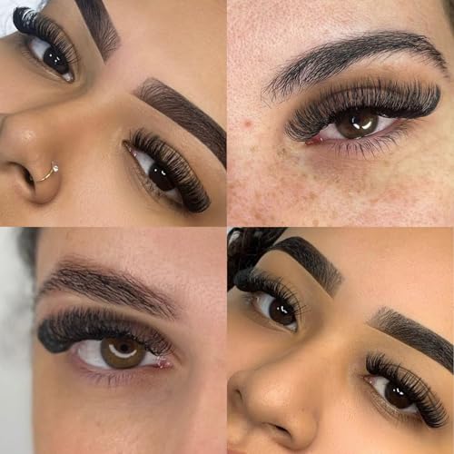 False Eyelashes D Curl Wispy Natural Look Faux Mink Lashes Fluffy Transparent Band Cat Eye Fake Eyelashes 10 Pairs (Black)