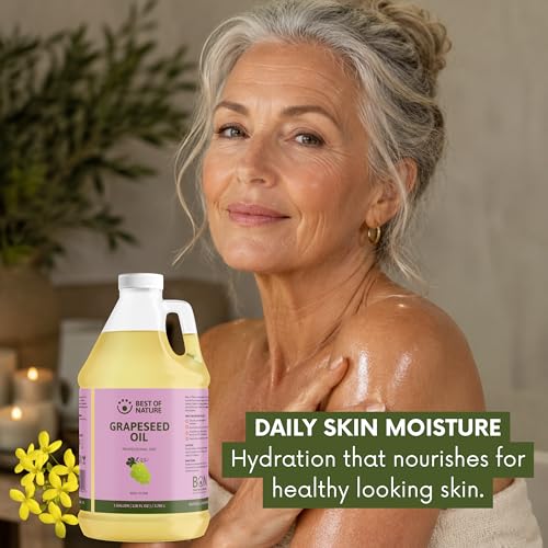 Best of Nature 8 fl oz Pure Grapeseed Oil - Lightweight Body & Face Moisturizer