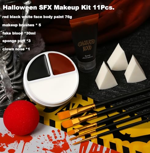 Halloween Face Paint Kit with Fake Blood & SFX Makeup