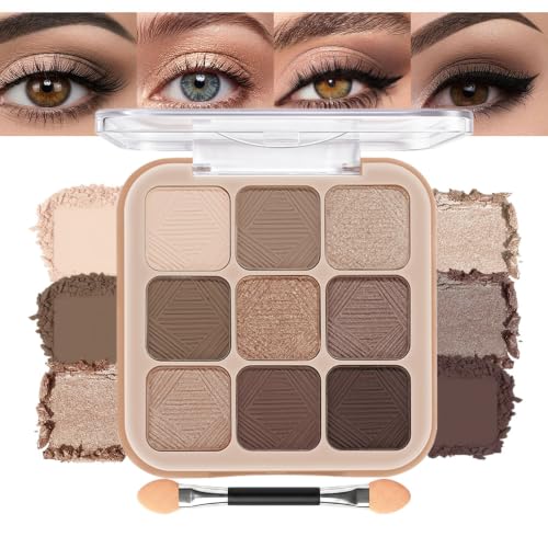 9-Color Neutral Eyeshadow Palette - Matte & Shimmer