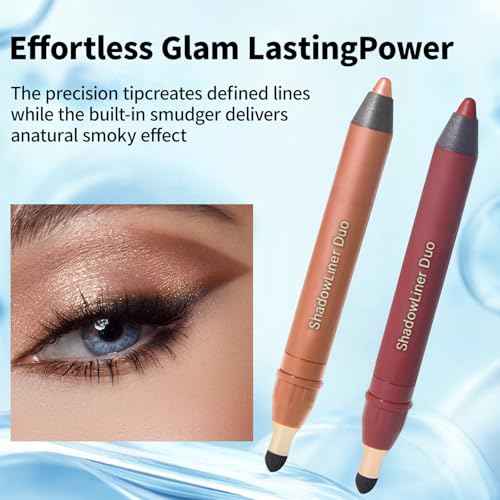 Mitlume Perfect Color Duo-Shadow Liner 2-In-1 Eyeliner & Eyeshadow For Quick, Vibrant Eyes, Smudge-Proof Wear (SMOKESHOW+GAZE)
