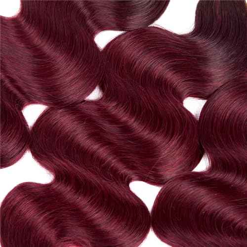 Burgundy Bundles Human Hair Ombre Body Wave Bundles 14 16 18 inch Brazilian Virgin Remy Hair Extensions Douboe Weft 1B99j Body Wave Bundles Human Hair Weave
