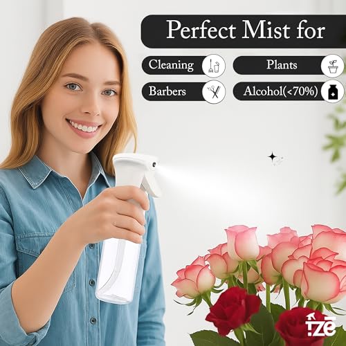 FZE 300ml Continuous Spray Bottle - Ultra Fine Mist for Hair & Plants