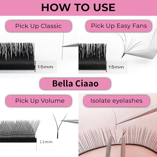 Bella Ciaao Lash Tweezers Pack of 5 ? Eyelash Extension Tweezers Set for Professionals