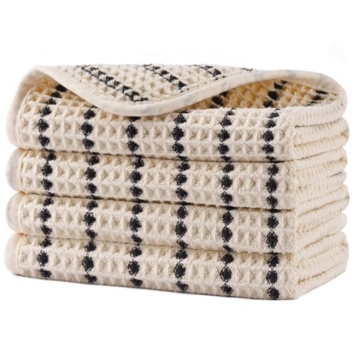 POLYTE Microfiber Waffle Wash Cloth 13x13 in | 4 Pack