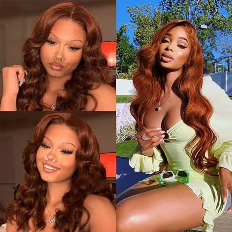 Fridnae 12-Inch Body Wave Human Hair Bundles - Color 33 Auburn Brown