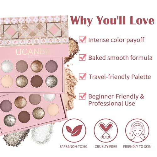 UCANBE 8-Color Eyeshadow Palette - Matte & Shimmer