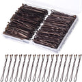 200 Pcs Mini Brown Hair Bobby Pins - Sturdy Wavy Hair Clips